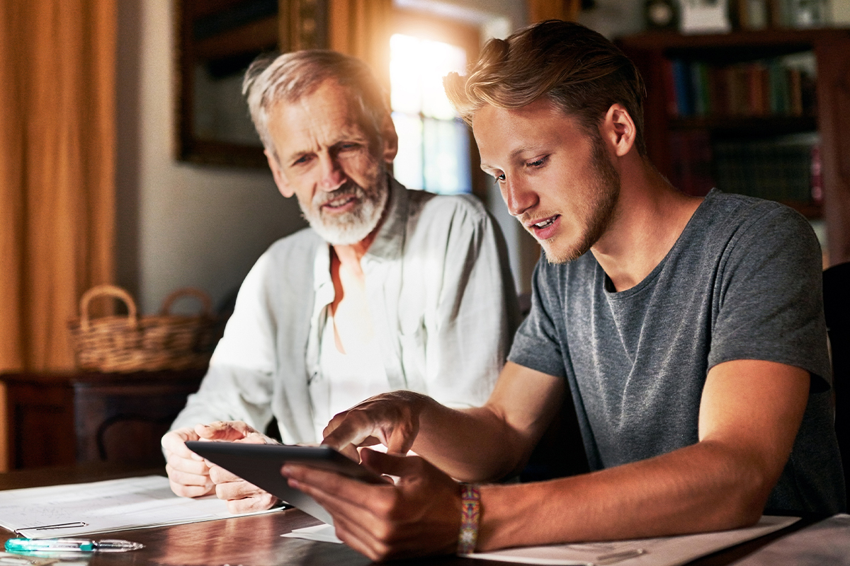 father and son discuss power of attorney